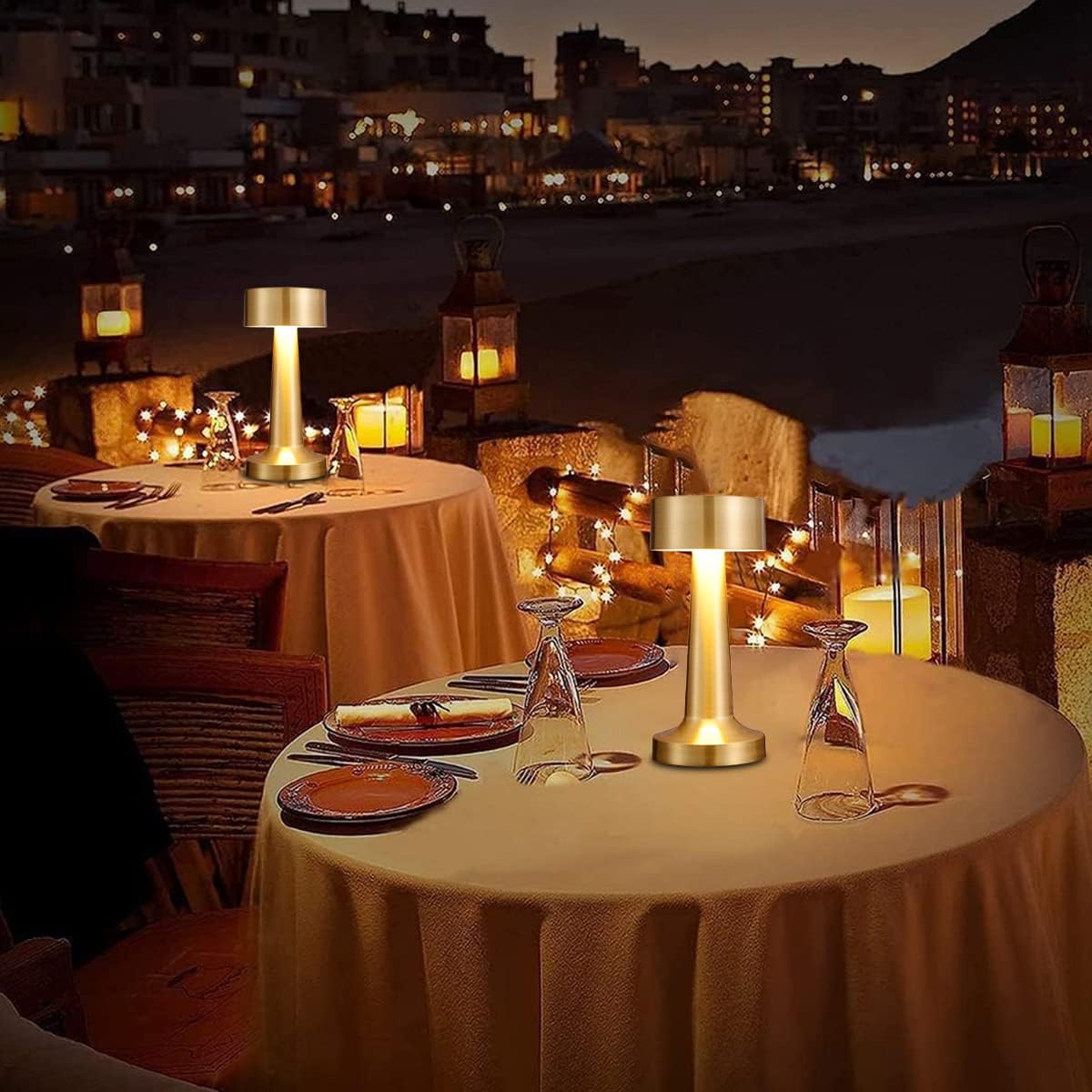 Rechargeable LED Table Lamp – Touch Control, Dimmable, Cordless Metal Desk Lamp with 3 Color Modes