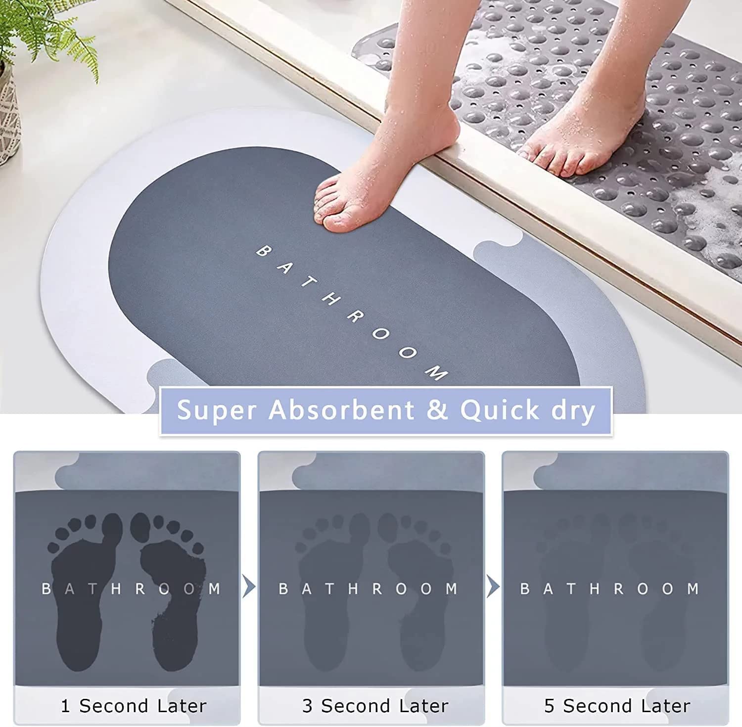 Bathroom Mat | Bath Mat Anti Skid Quick Drying - The Umbrella store