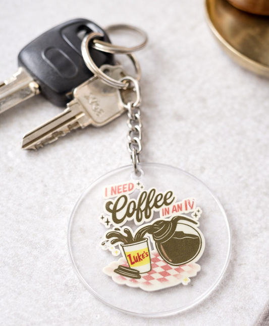 I need coffee in an IV Keychain| Gilmore girls keychain -1pc