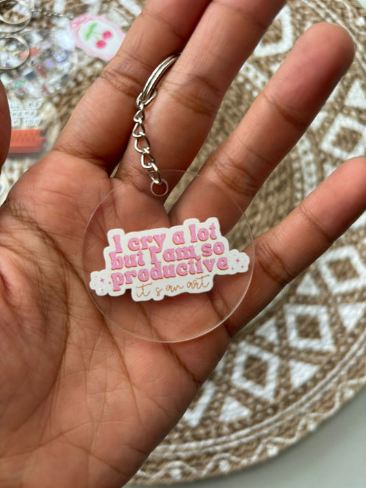 I cry a lot but I am so productive Keychain | Taylor swift keychain -1pc