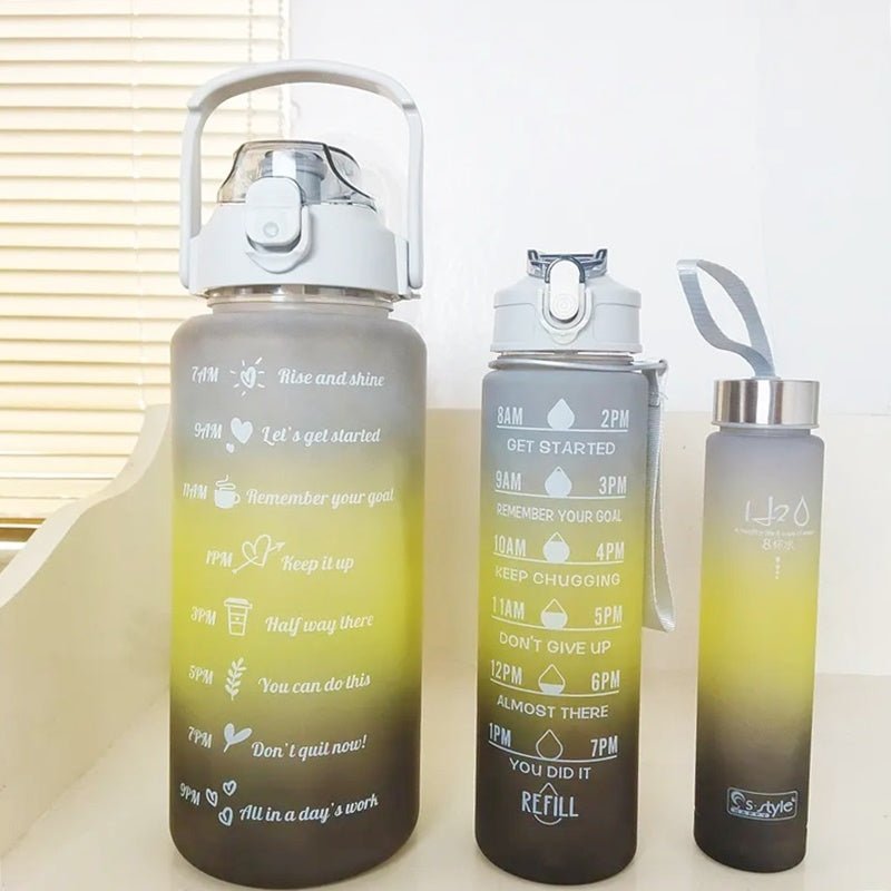 Gradient Color Sipper Water Bottle- Set of 3
