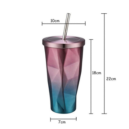 Stainless Steel Tumbler with Straw - The Umbrella store