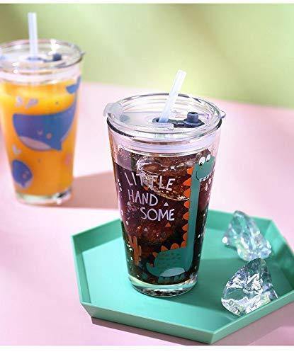 Glass Tumbler with Straw - The Umbrella store