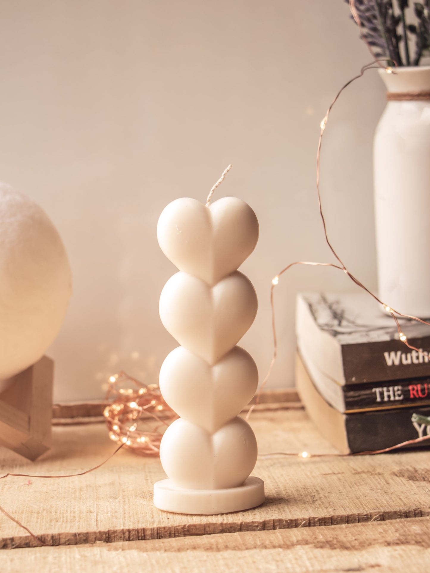 Heart Shaped Pillar Candle | Heart Soy candle - The Umbrella store