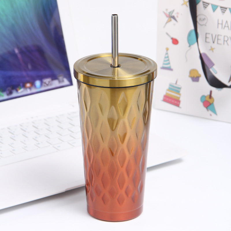 Stainless Steel Tumbler with Straw - The Umbrella store
