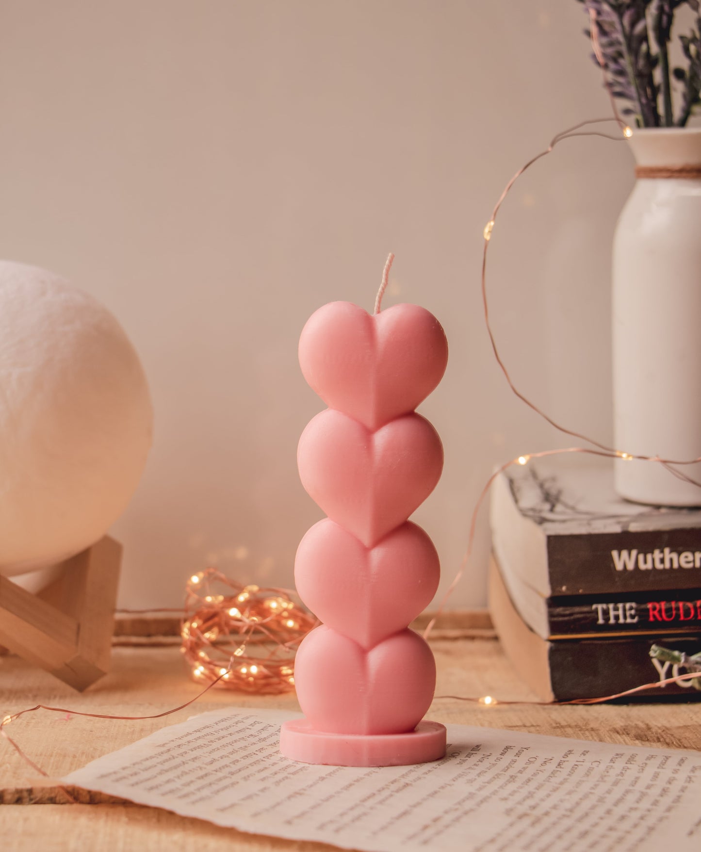 Heart Shaped Pillar Candle | Heart Soy candle - The Umbrella store