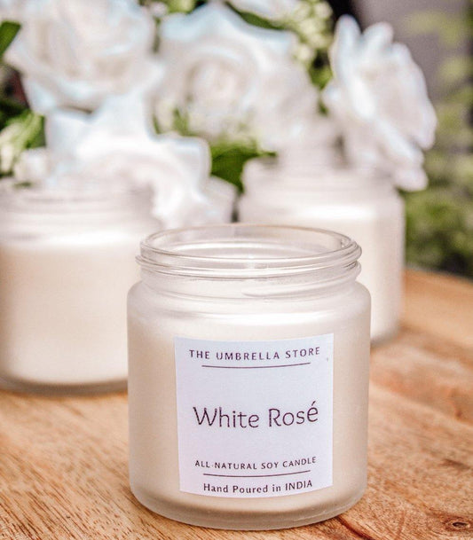 White Rose Scented Soy candle - The Umbrella store