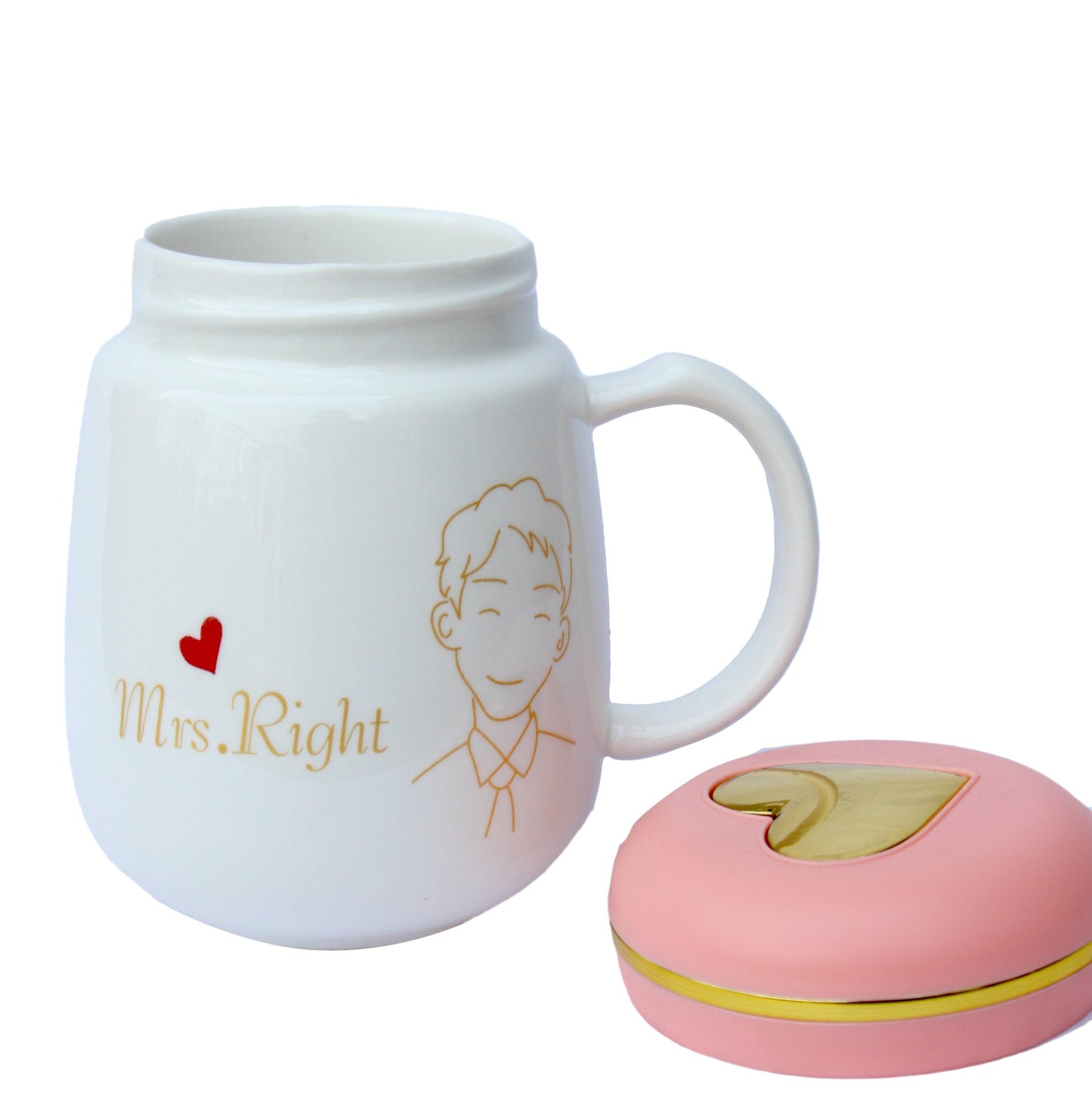 Ms. Right Coffee Mug with Lid - The Umbrella store