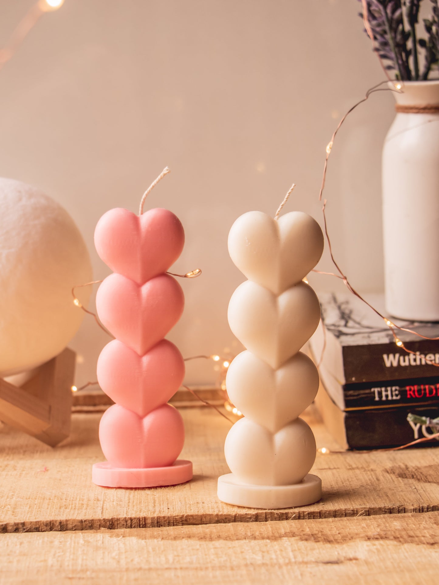 Heart Shaped Pillar Candle | Heart Soy candle - The Umbrella store