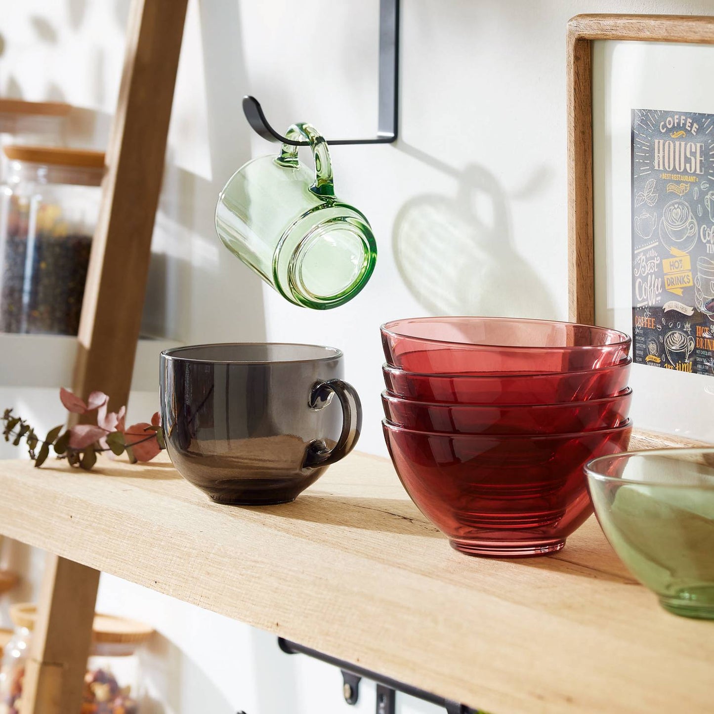Soup mug | Black tinted glass mug