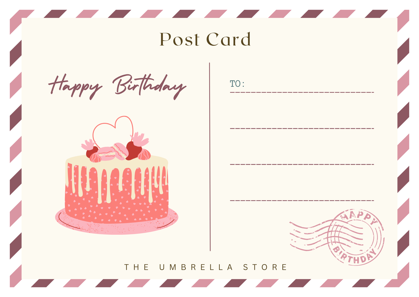 Happy Birthday Postcard - Cake