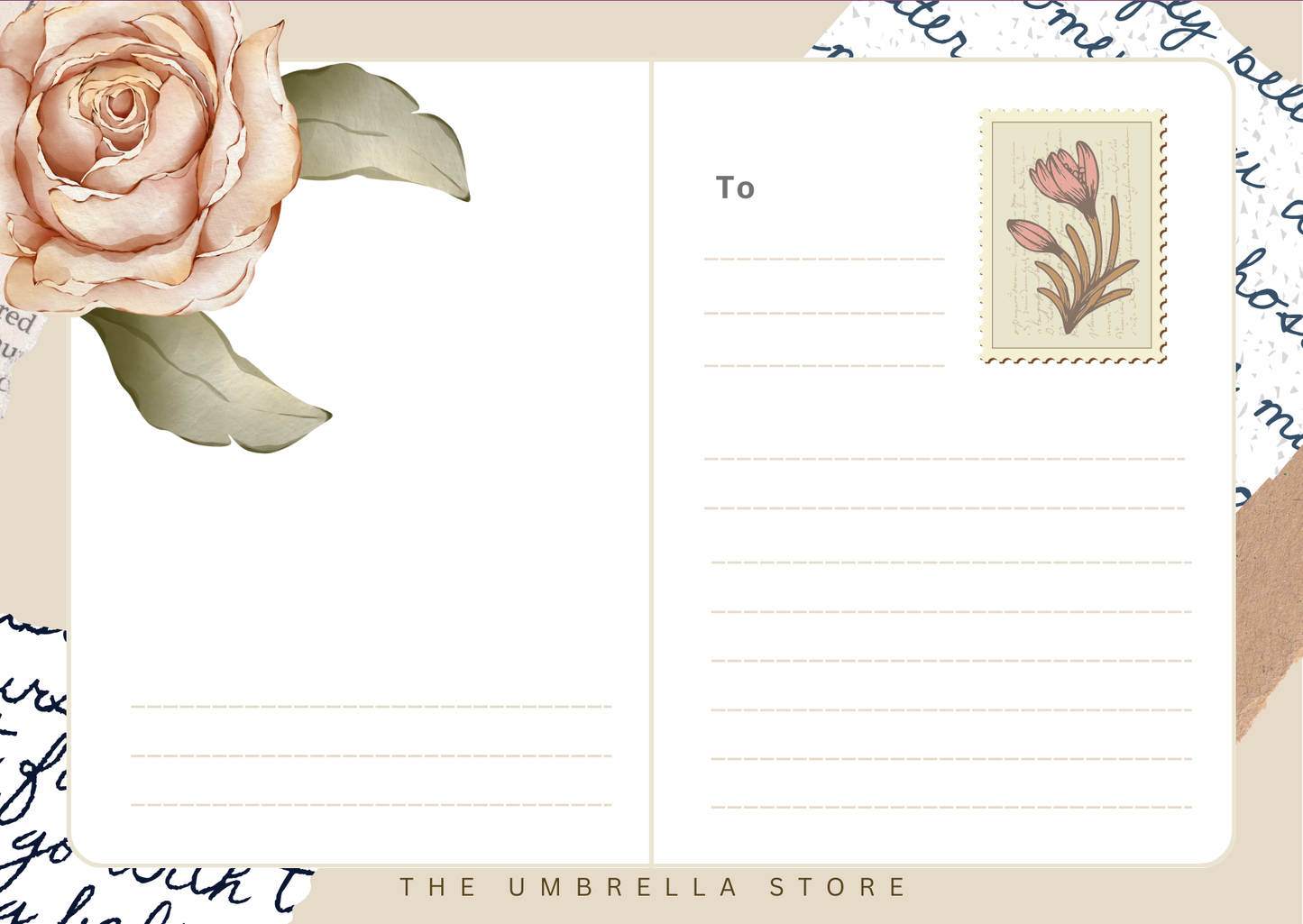 Vintage floral Postcard