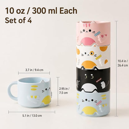 Cute Cat Ceramic Mug- 1 pc
