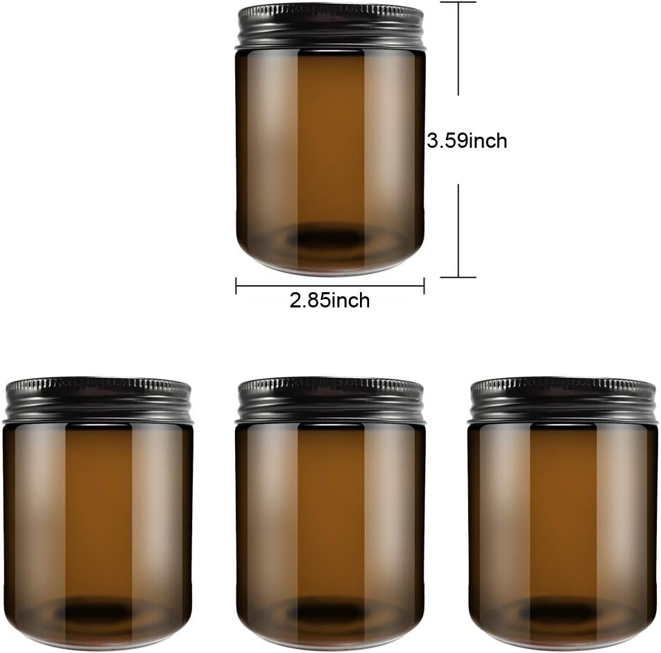 Amber Glass Jars with Black Metal Caps- 180gm