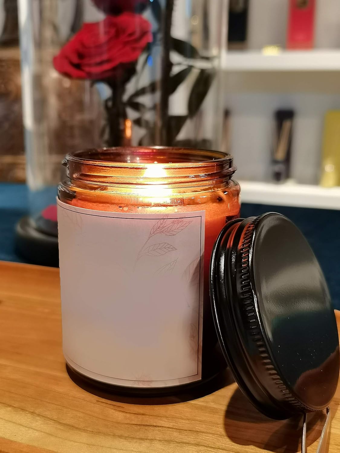 Amber Glass Jars with Black Metal Caps- 180gm