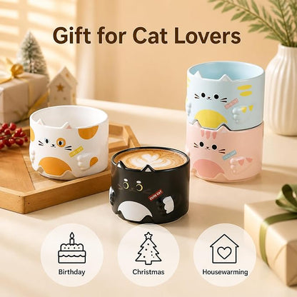 Cute Cat Ceramic Mug- 1 pc