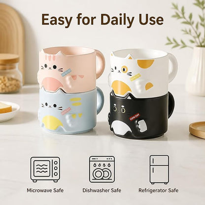 Cute Cat Ceramic Mug- 1 pc