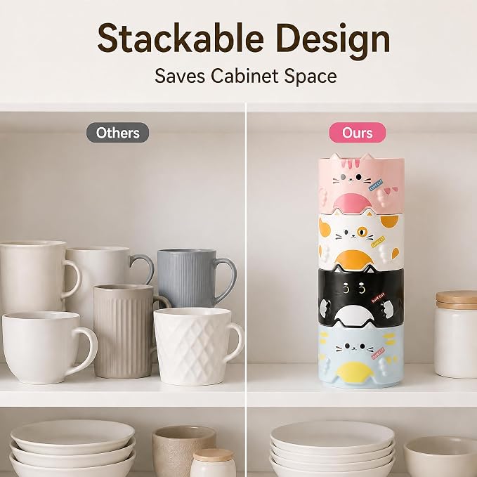 Cute Cat Ceramic Mug- 1 pc