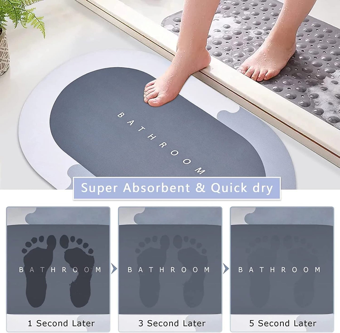 Bathroom Mat | Bath Mat Anti Skid Quick Drying