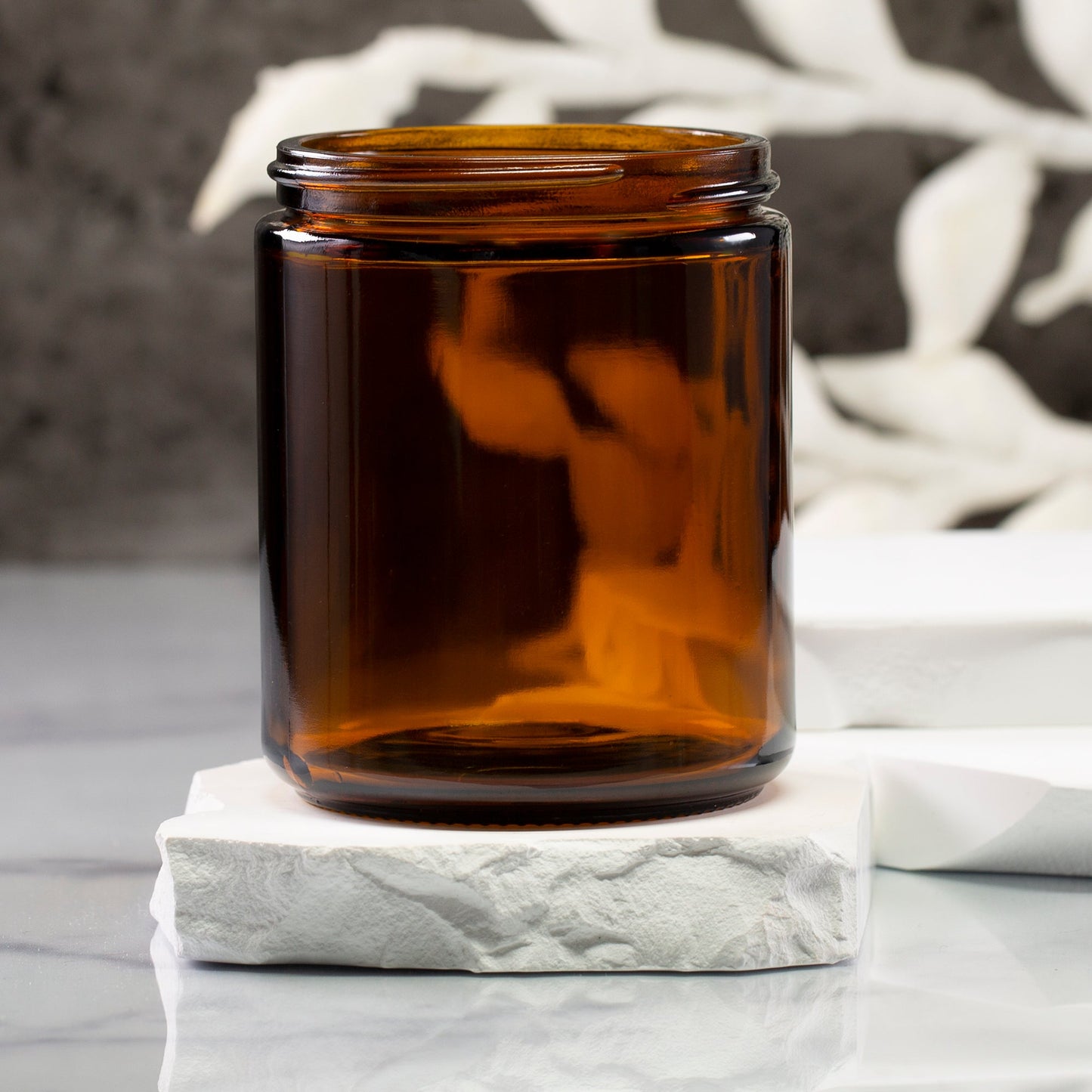 Amber Glass Jars with Black Metal Caps- 180gm