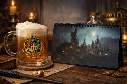 Harry potter Combo- HP themed desk calendar + Hogwarts Glass Mug
