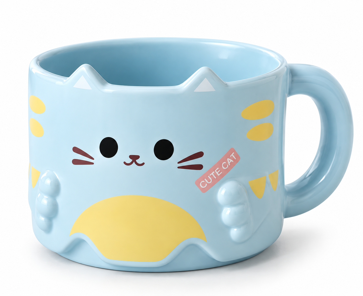 Cute Cat Ceramic Mug- 1 pc