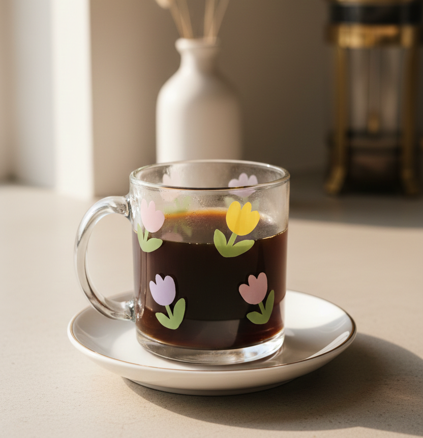 Tulip Glass mug |Pinteresty glass mug-335ml