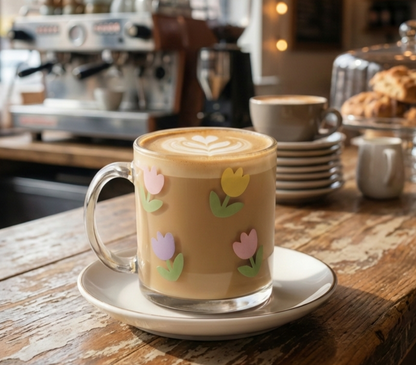 Tulip Glass mug |Pinteresty glass mug-335ml