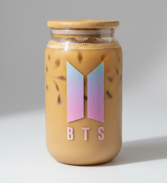 BTS tumbler | BTS themed glass tumbler