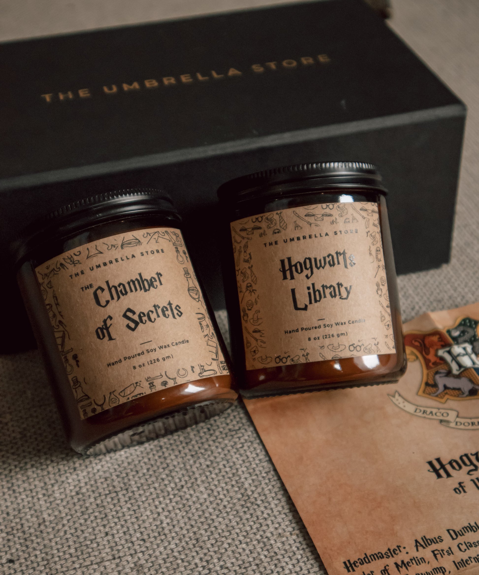 Harry potter themed scented candle gift box