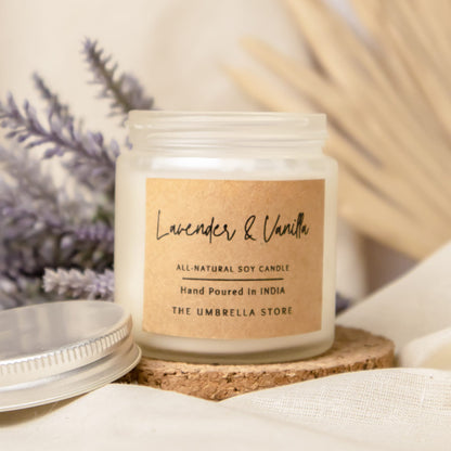 Lavender and Vanilla Scented Soy candle