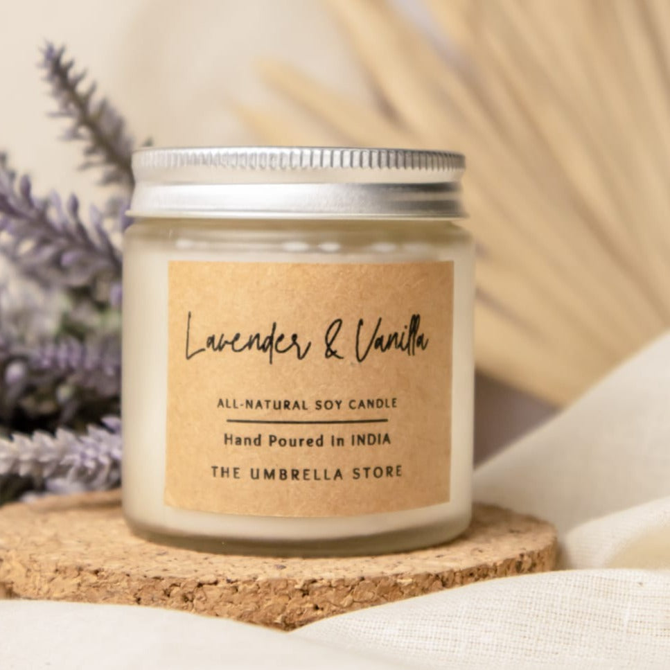 Lavender and Vanilla Scented Soy candle