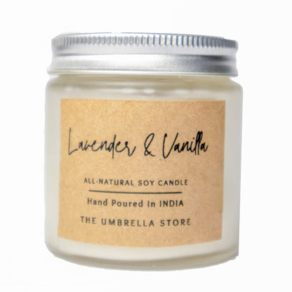 Lavender and Vanilla Scented Soy candle