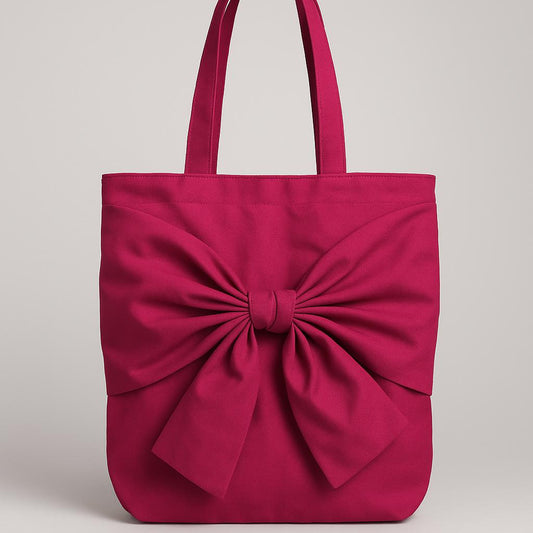 Coquetote – Pink Bow Aesthetic Tote Bag | Coquette-Core Fashion | Everyday Cute & Playful Carryall