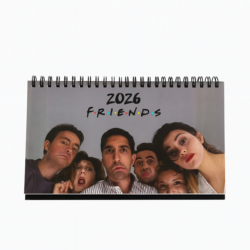 Calendar with '2026 Friends' design featuring characters from the TV show 'Friends'.
