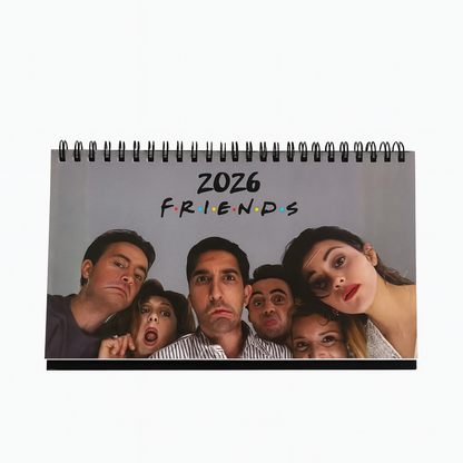 Calendar with '2026 Friends' design featuring characters from the TV show 'Friends'.