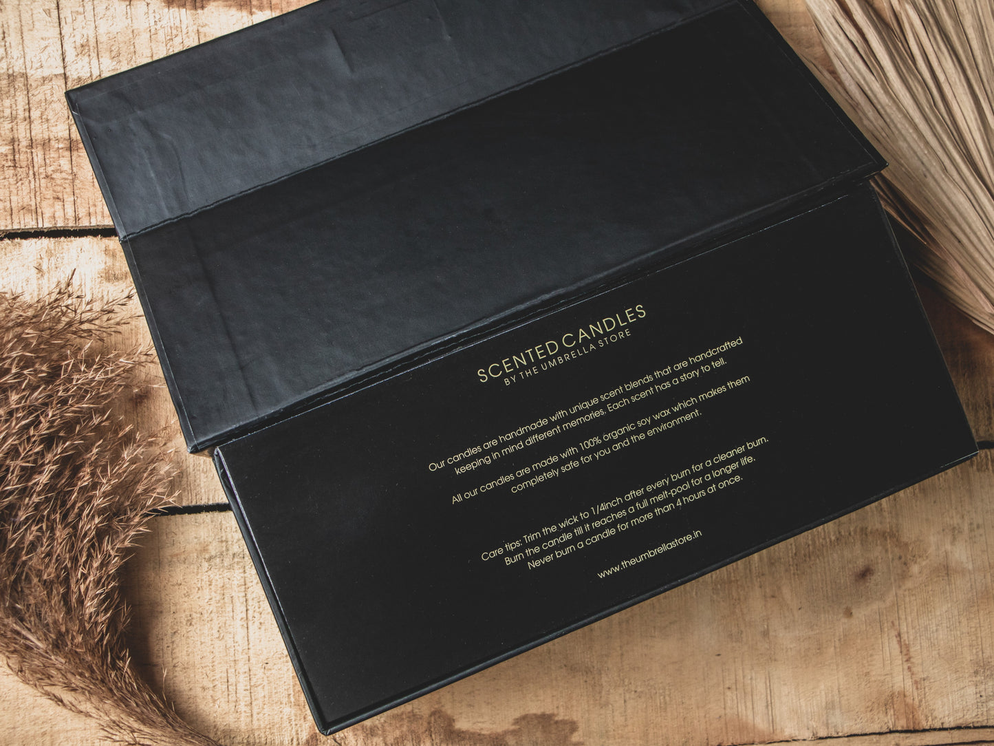 Scented candle Gift Hamper: Set of 3 candles| Luxe Hamper Box- Morning Brew + Love letters+ Library - The Umbrella store
