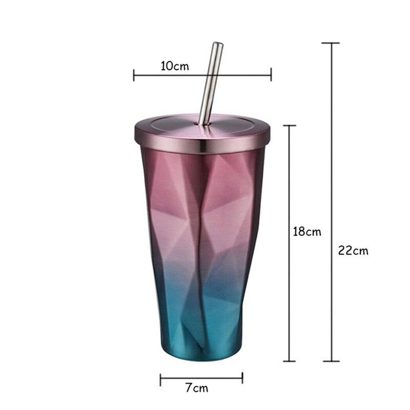 Stainless Steel Tumbler with Straw - The Umbrella store