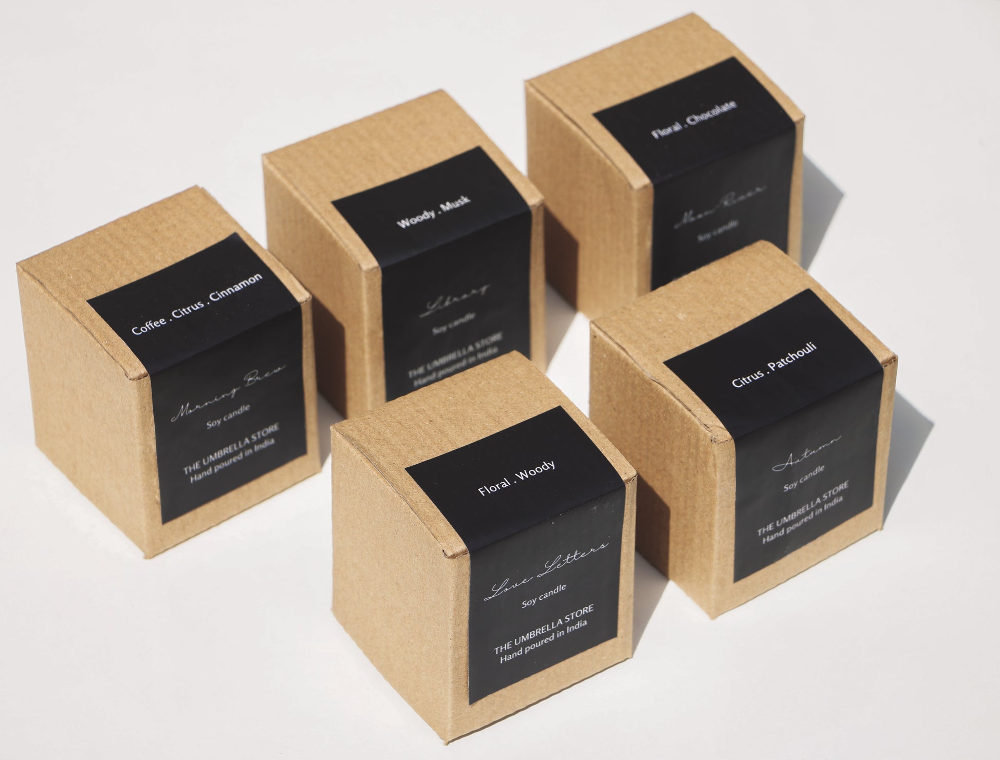 Scented candle gift set: Set of 5 candles - The Umbrella store