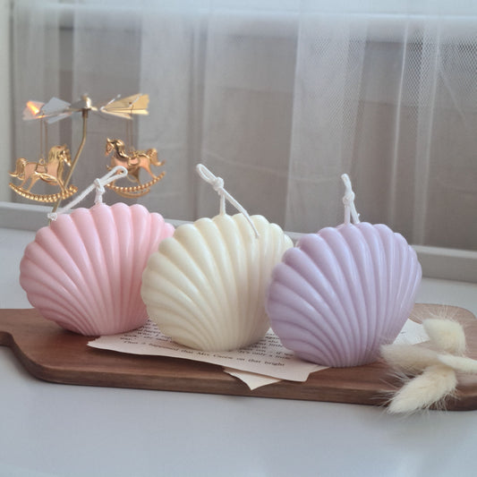 Set of 3 Sea shell candle - The Umbrella store