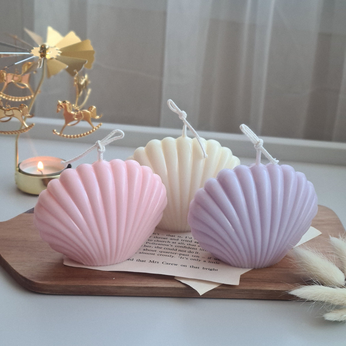Elemental Shell Candle Set of 3 Sea shell candle – The Umbrella store