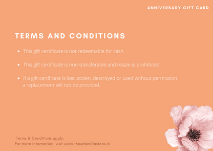 Happy Anniversary - The Umbrella store