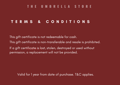 Valentine's day gift Card - The Umbrella store