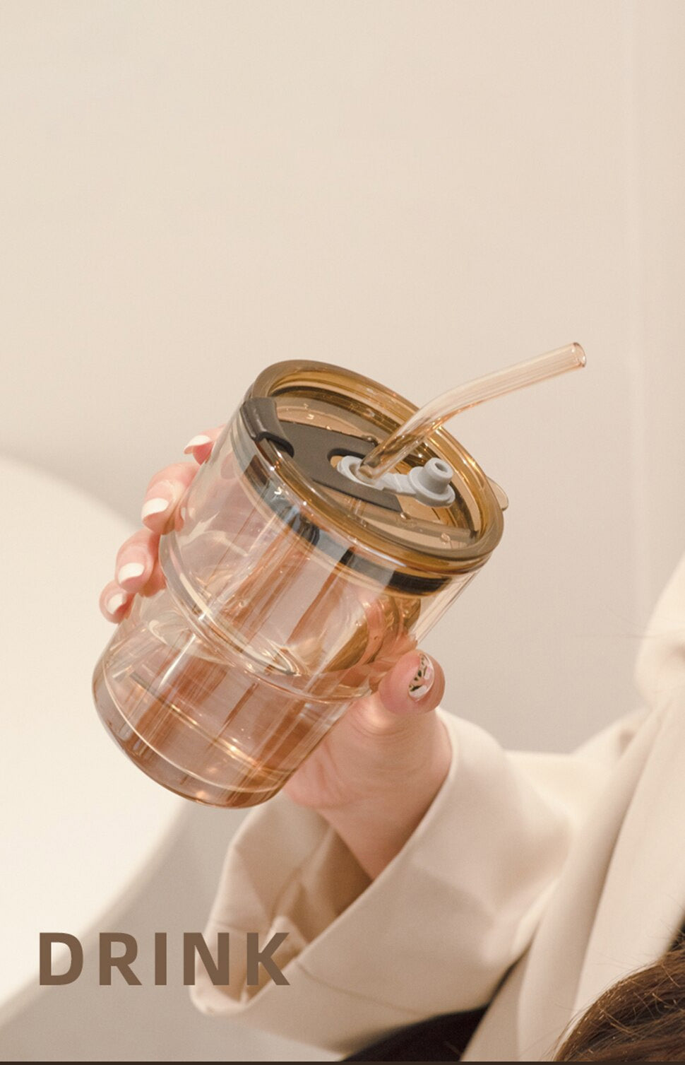 Amber Glass tumbler - The Umbrella store