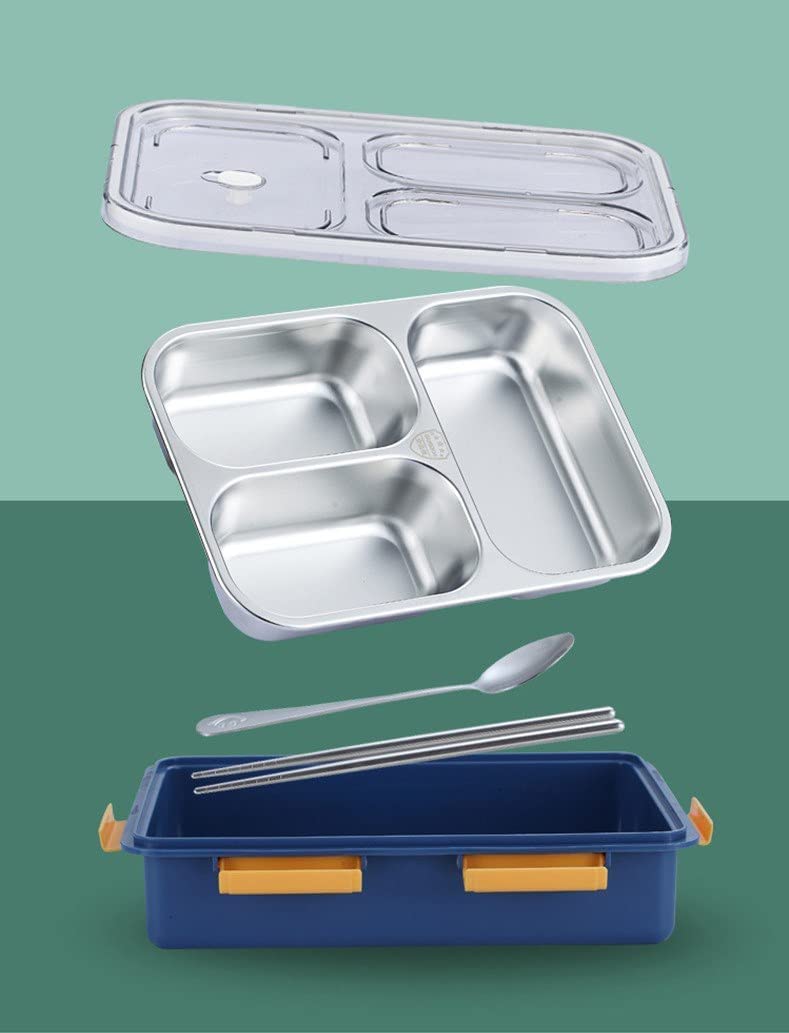 Stainless Lunch Box- 3 compartment - The Umbrella store