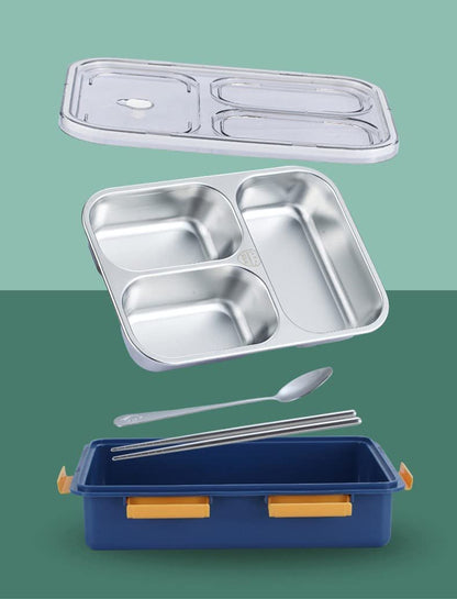 Stainless Lunch Box- 3 compartment - The Umbrella store