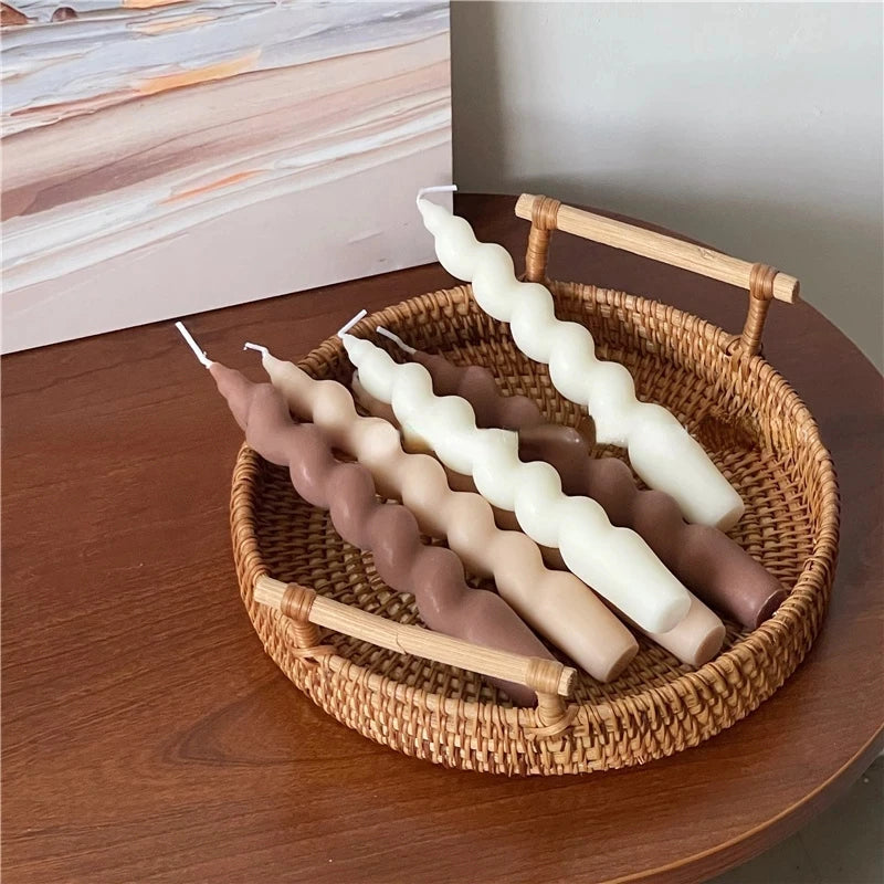 Twisted Pillar Candle | Spiral Soy candle - The Umbrella store