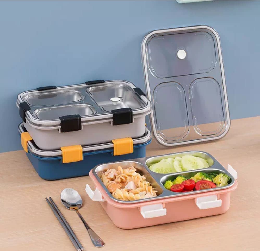Stainless Lunch Box- 3 compartment - The Umbrella store