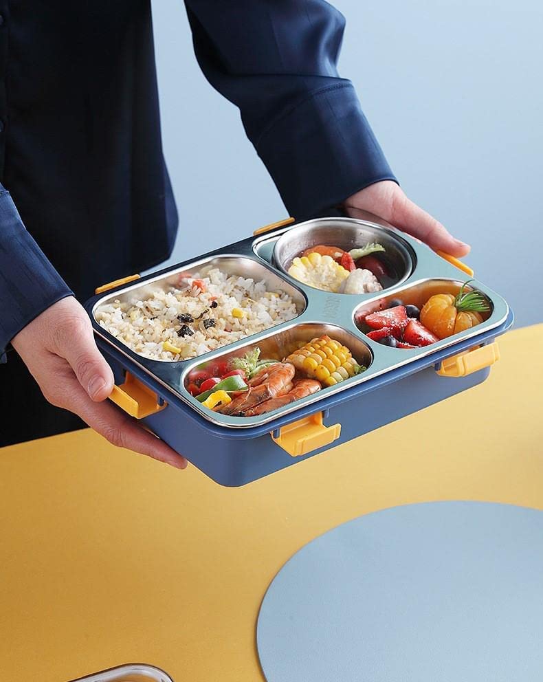 Stainless Lunch Box-4 compartment - The Umbrella store