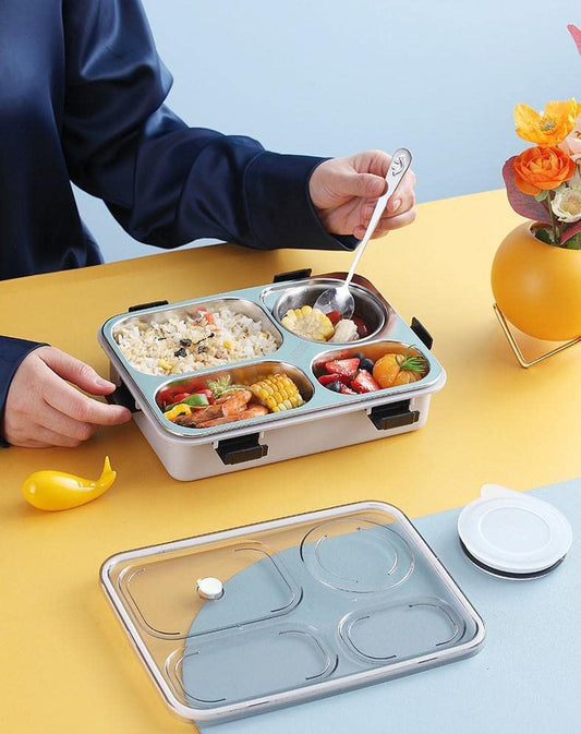 Stainless Lunch Box-4 compartment - The Umbrella store